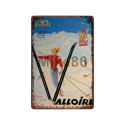 Tableau Skieur Vintage