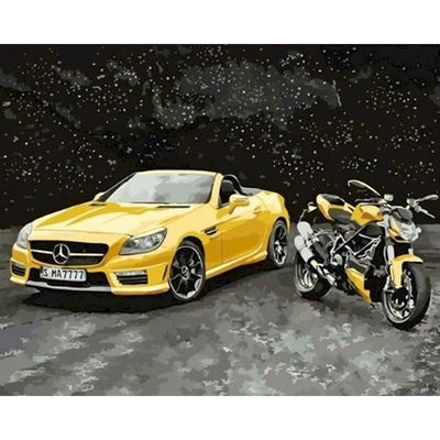 Tableau Vintage Voiture Et Moto