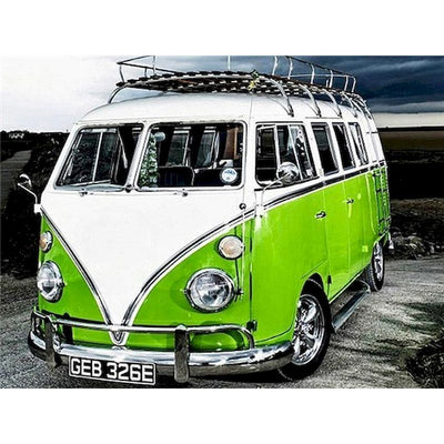 Tableau Vintage Voiture Verte