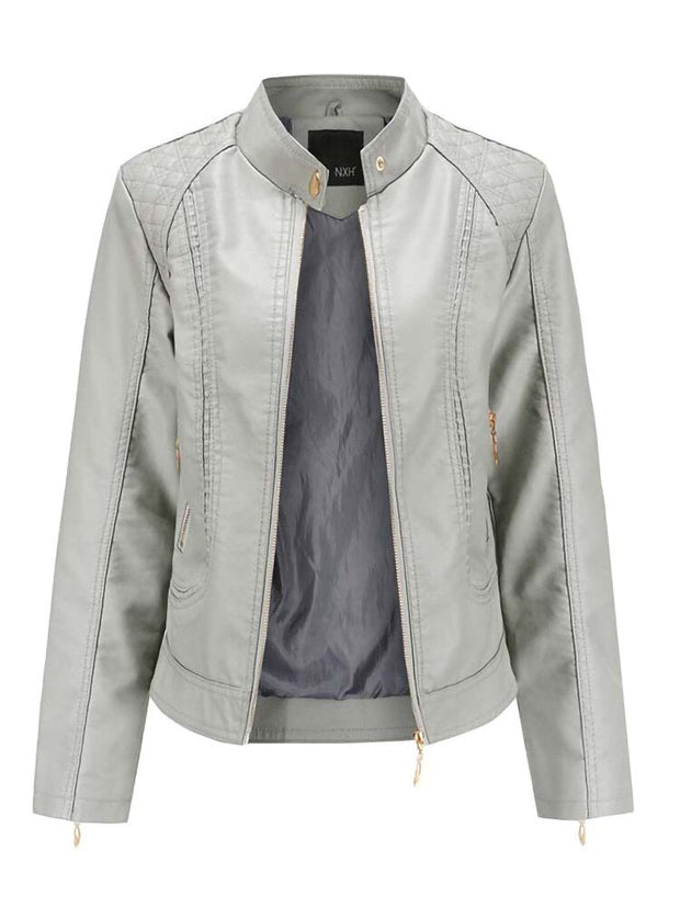 Veste Simili Cuir Vintage Femme