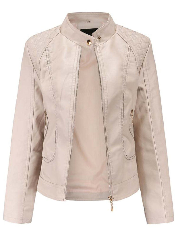 Veste Simili Cuir Vintage Femme