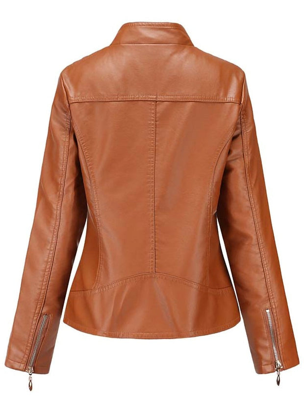 Veste Simili Cuir Vintage Femme