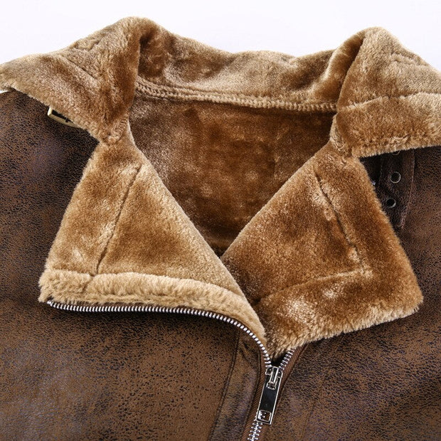 Vintage Veste Fausse Fourrure